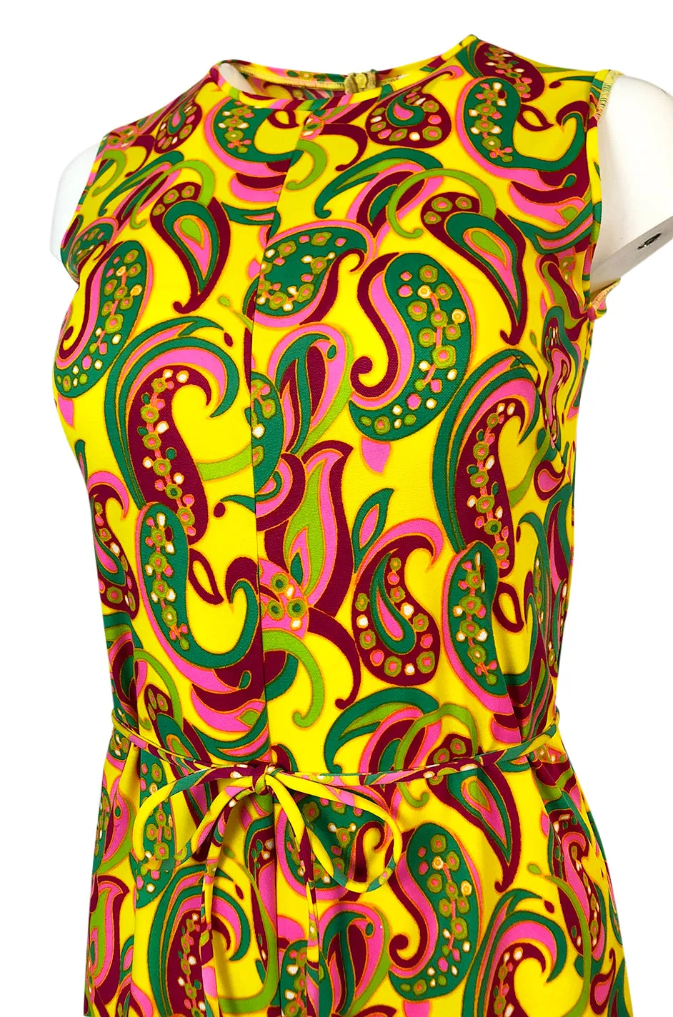 1960s Jeanne Lanvin Yellow & Pink Printed Jersey Playsuit Romper