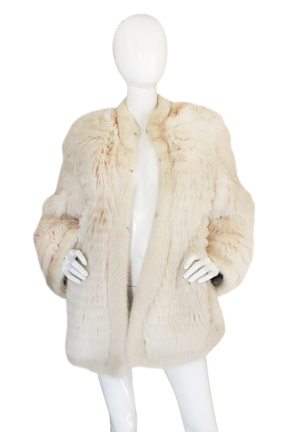 1978 Yves Saint Laurent Feather Fox & Mink Fur Jacket