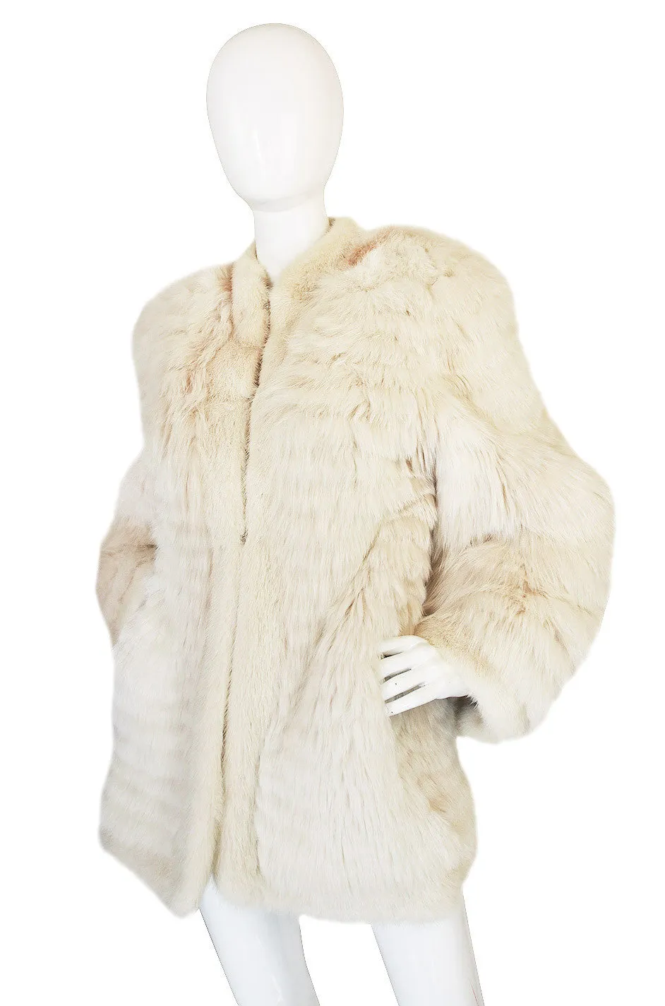 1978 Yves Saint Laurent Feather Fox & Mink Fur Jacket