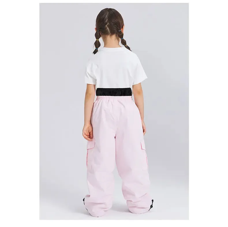 2024 Baggy Ski Snow Pants High Waist Thicken Pants for Kids