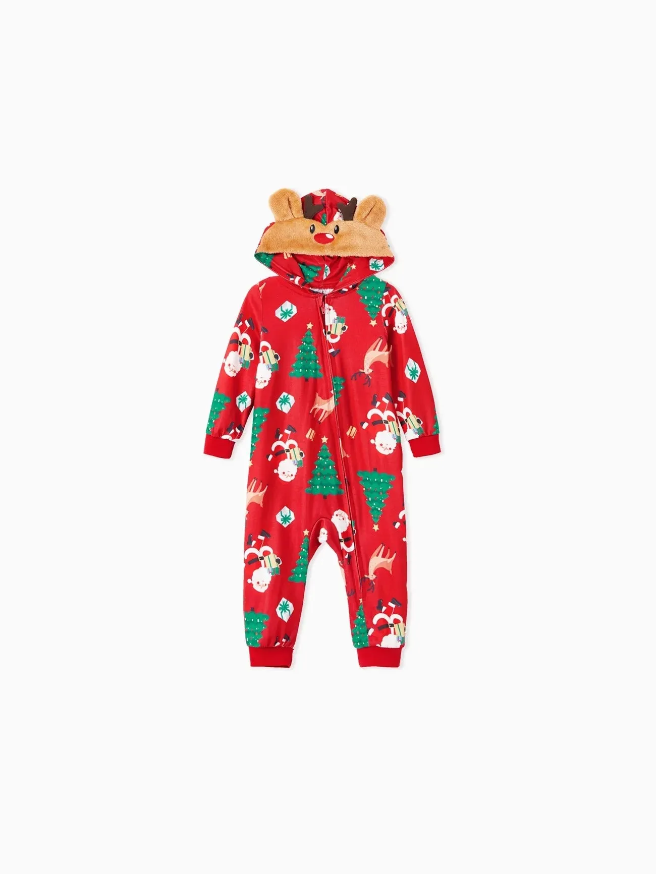 3D Reindeer Hooded Christmas Family Pajama Set