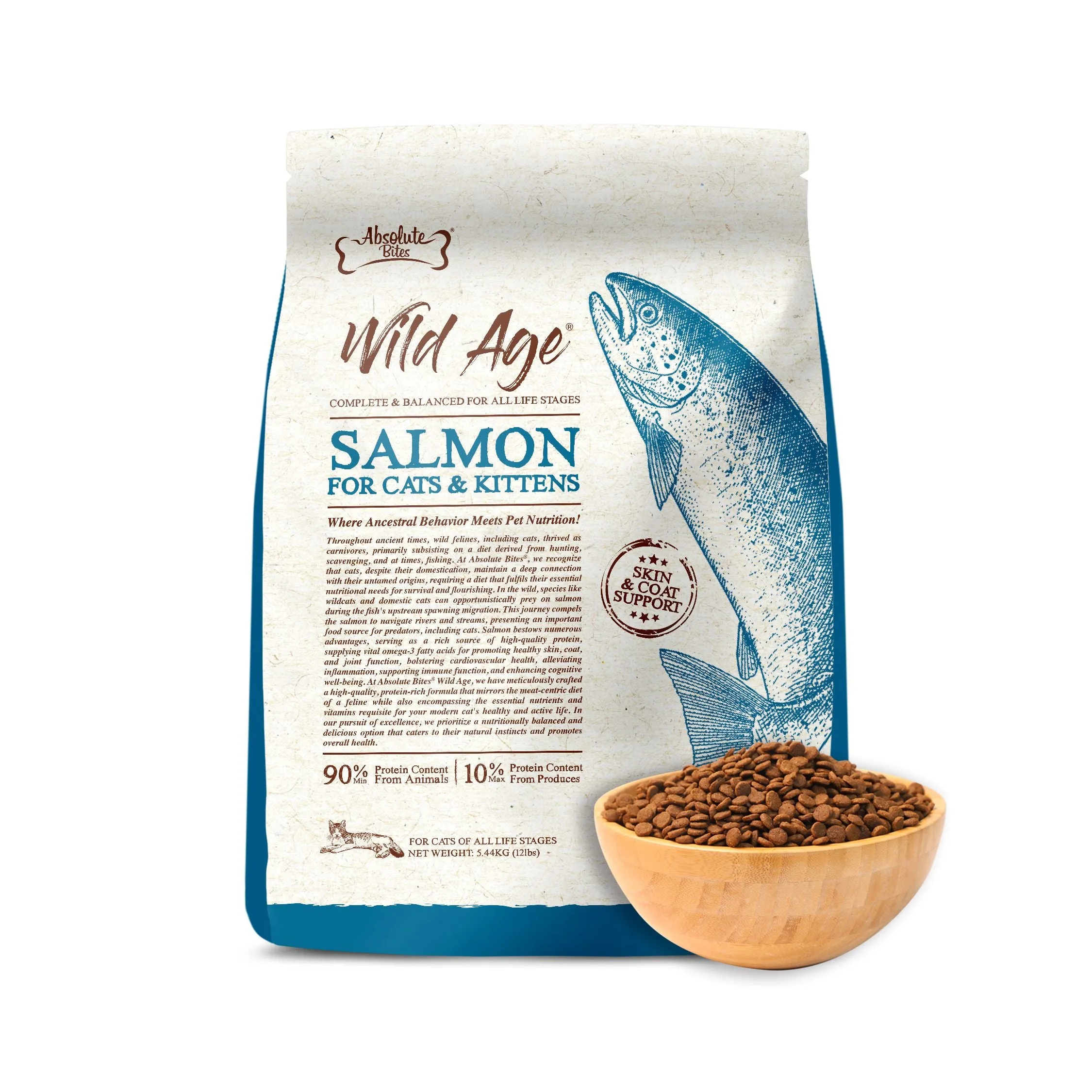 Absolute Bites Wild Age Dry Cat Food - Salmon (12lbs)