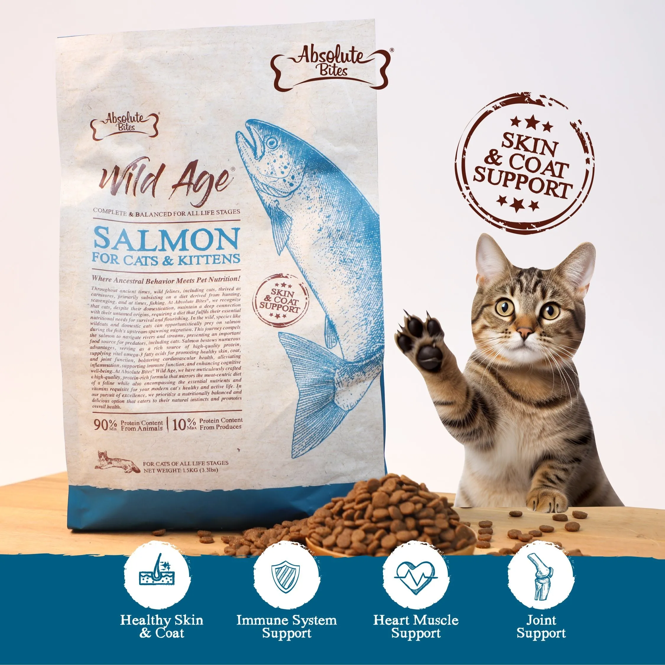 Absolute Bites Wild Age Dry Cat Food - Salmon (3.3lbs)