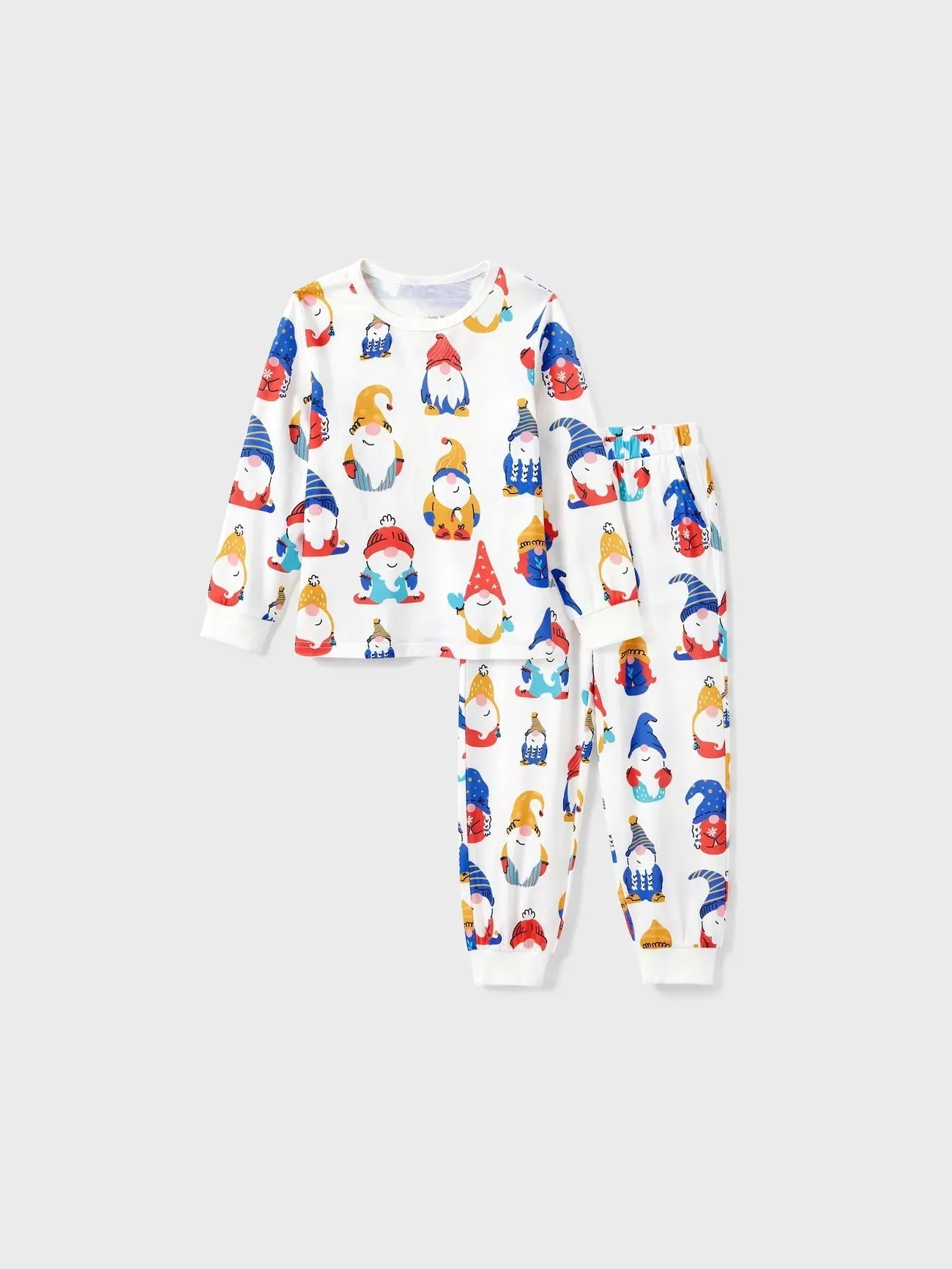 Allover Gnome Pattern Long Sleeves Family Matching Pajama Set