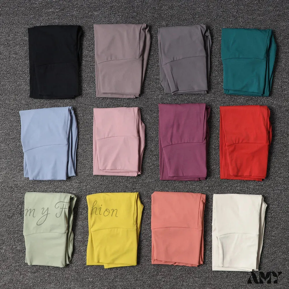 Amy Fashion - Nylon High Waist Yoga Pants Leggings