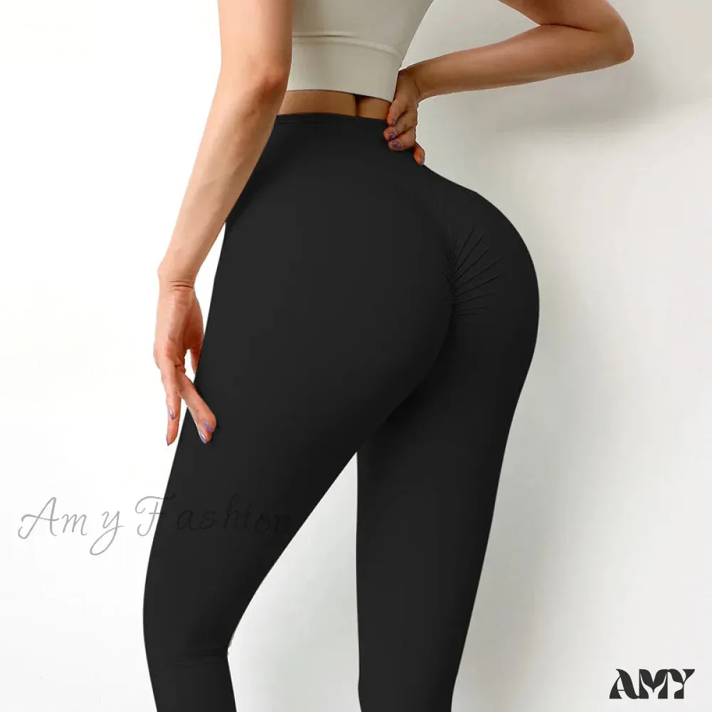 Amy Fashion - Nylon High Waist Yoga Pants Leggings