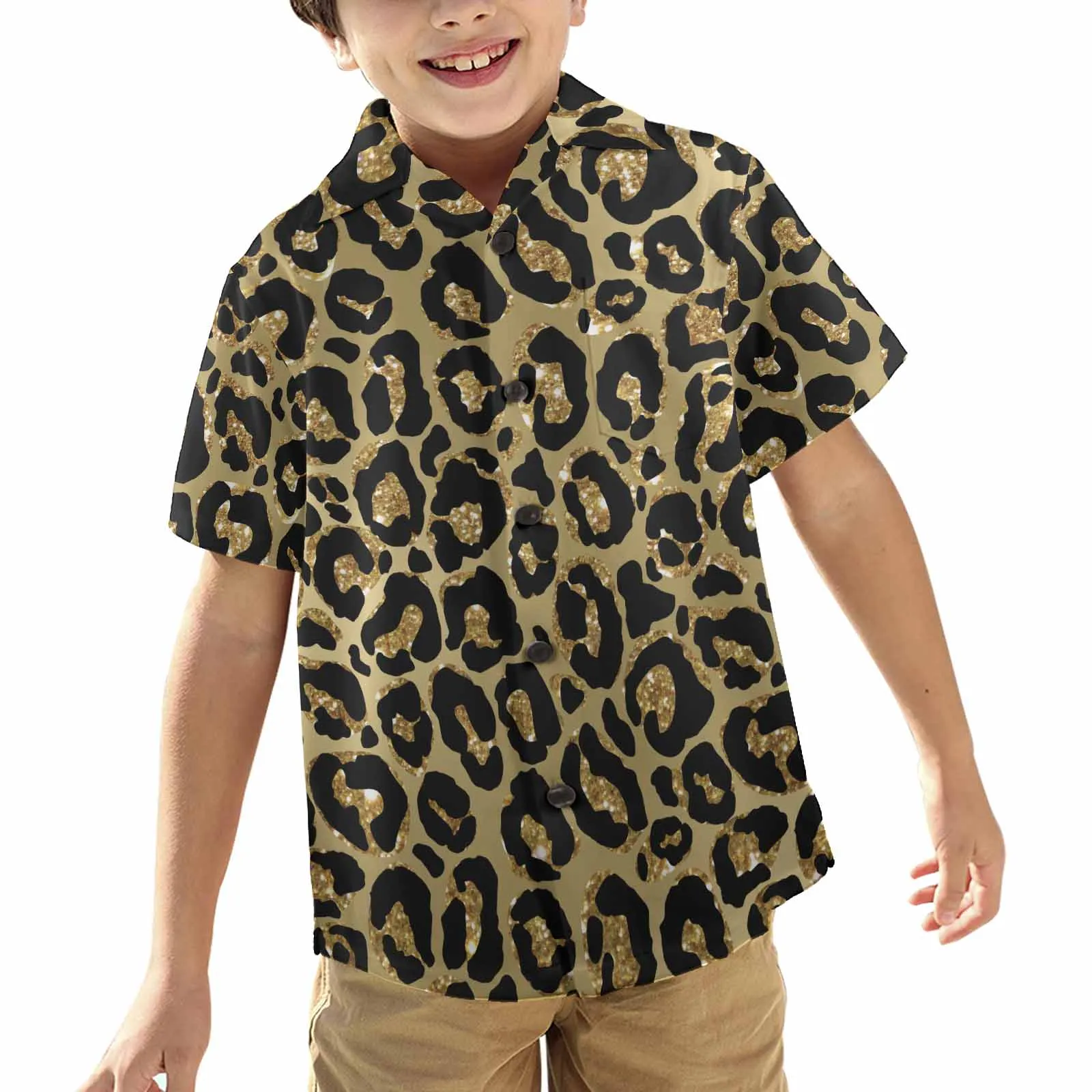 Animal print 4  Little Boys Hawaiian Shirt