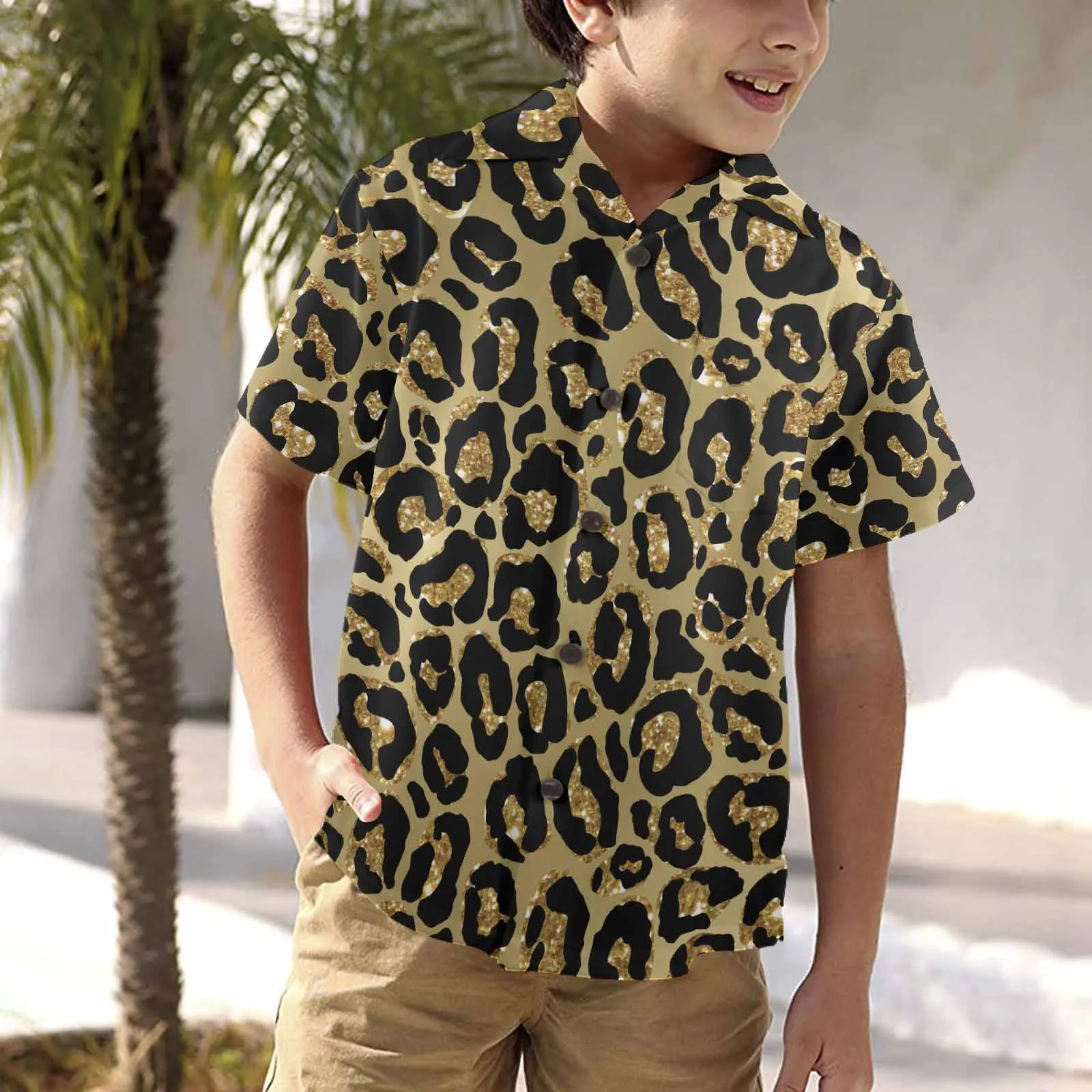 Animal print 4  Little Boys Hawaiian Shirt