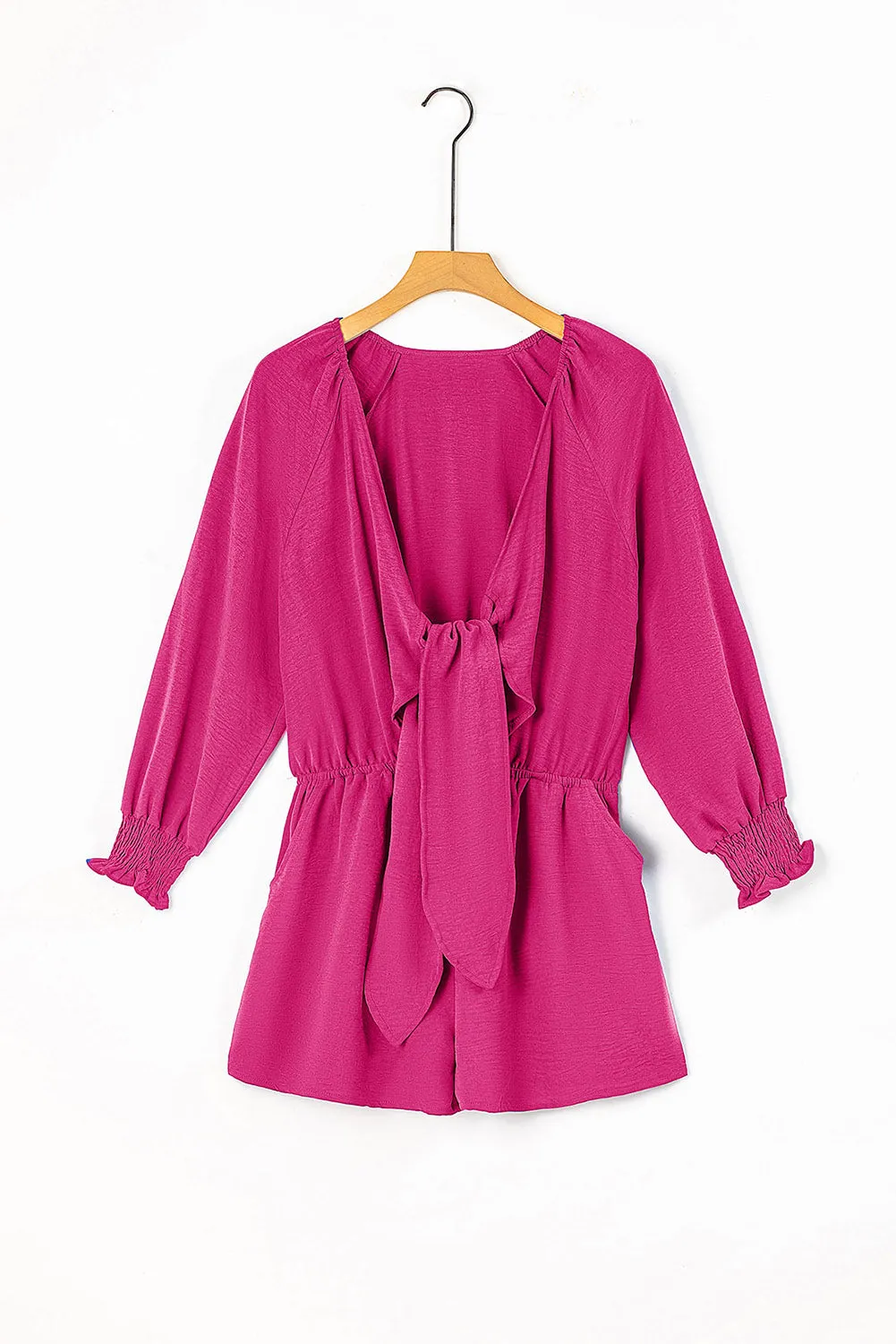 *APP EXCLUSIVE* Tied Flounce Sleeve Plunge Romper