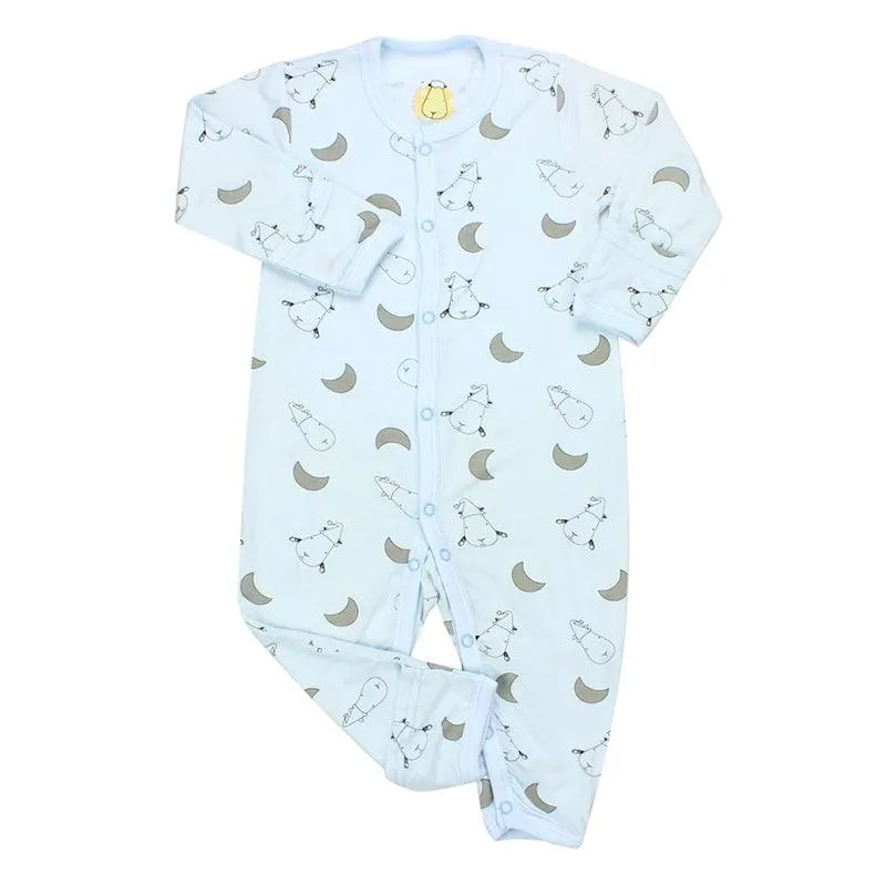 Baa Baa Sheepz Button Long Sleeve Romper – Blue Moon Sheepz