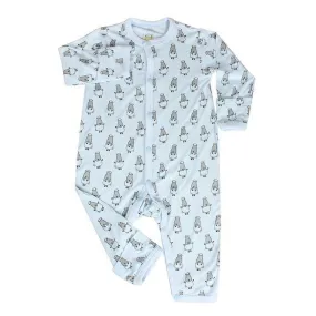 Baa Baa Sheepz Button Long Sleeve Romper – Blue Small Sheep