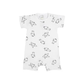 Baa Baa Sheepz Romper Short Sleeve Cute Big Star & Sheepz White