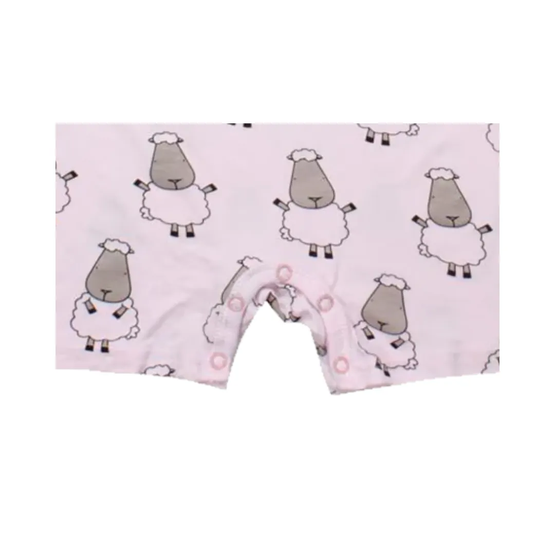 Baa Baa Sheepz Romper Short Sleeve Pink Big Sheepz