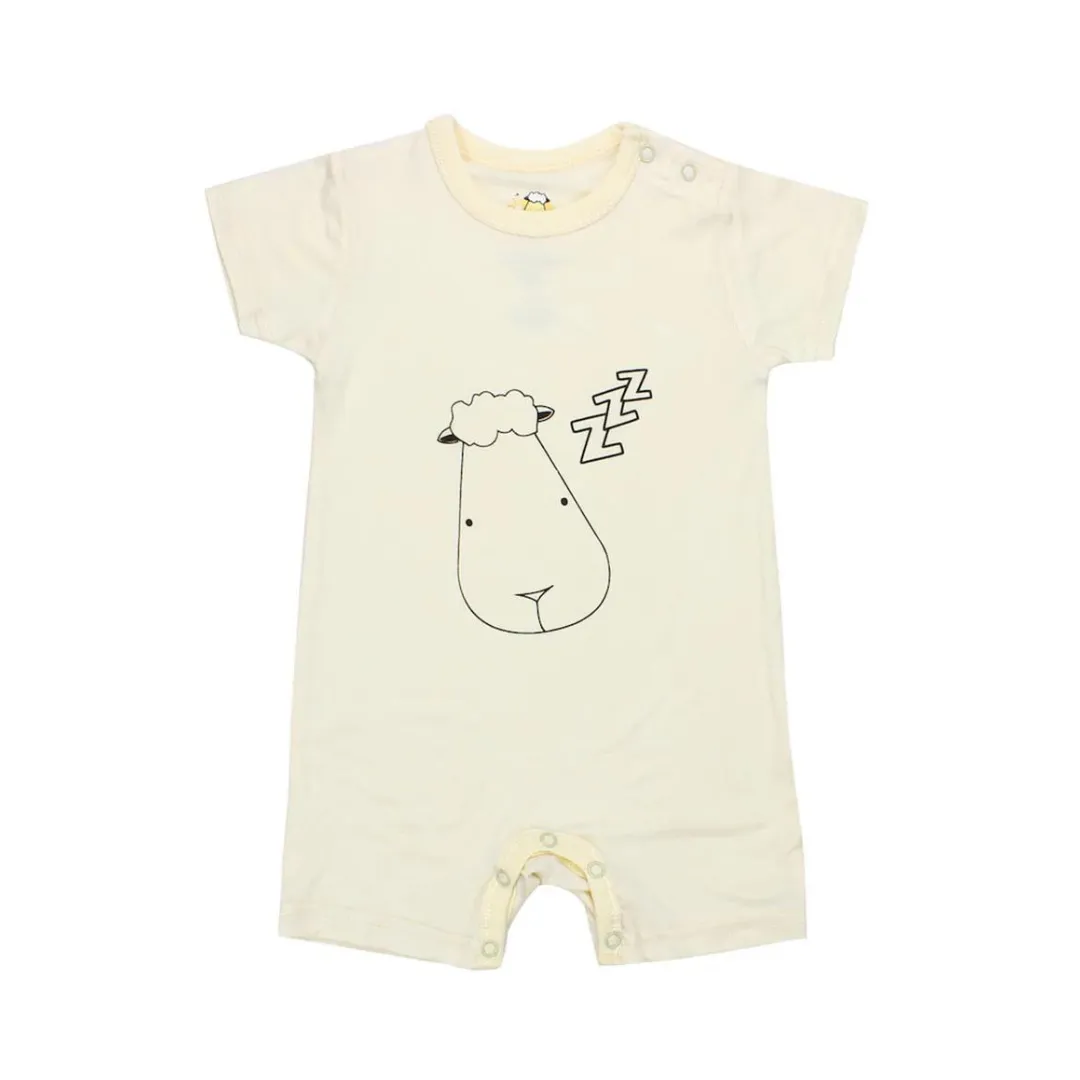 Baa Baa Sheepz Romper Short Sleeve Yellow Sleepy Head