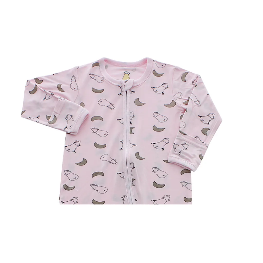 Baa Baa Sheepz Romper Zip Small Moon & Sheepz Pink