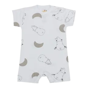 Baa Baa Sheepz Short Sleeve Romper - White Big Moon & Sheep