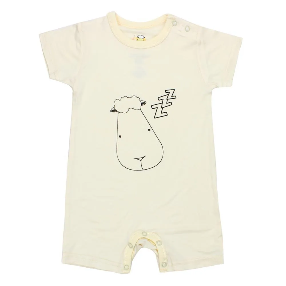 Baa Baa Sheepz Short Sleeve Romper - Yellow Sleepy Head