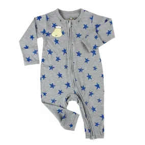 Baa Baa Sheepz Zip Long Sleeve Romper - Blue Star