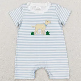 Baby Boys Romper Dog Embroidery Short Sleeve Rompers SR0526