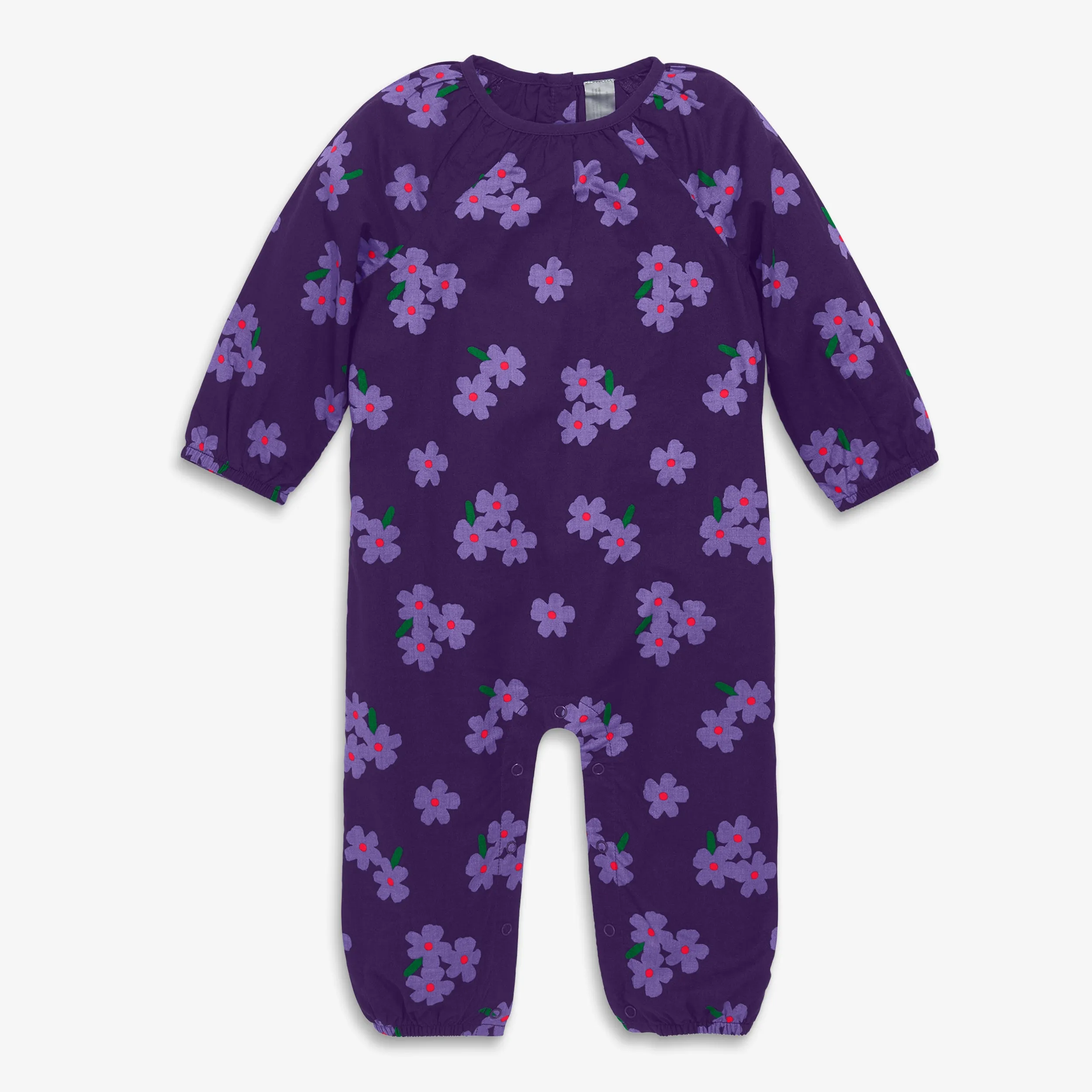 Baby bubble romper in violets