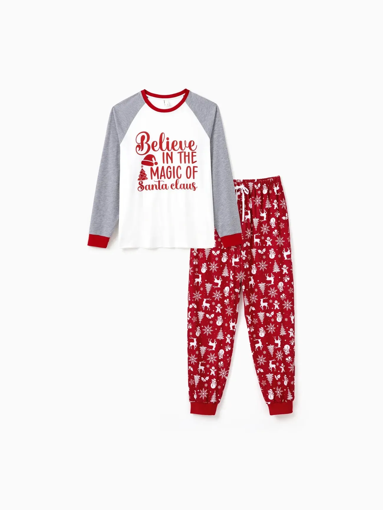 Believe In The Magic Of Santa Claus Printed Family Matching Pajama Set