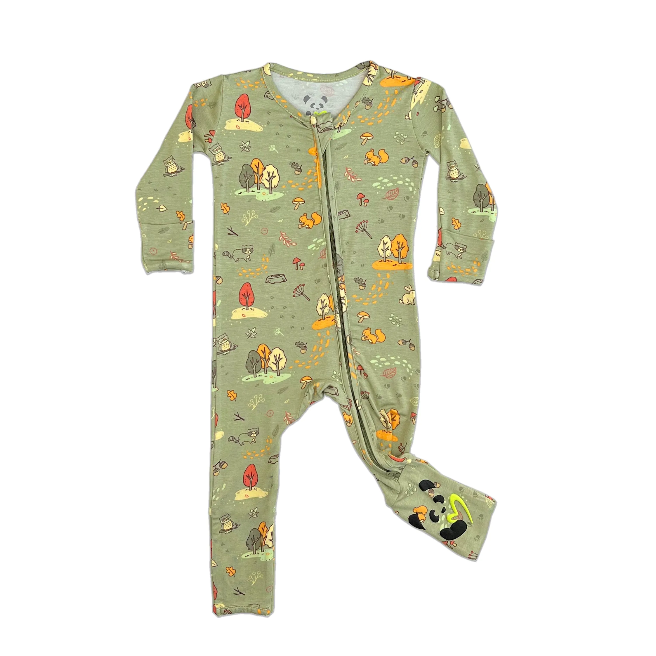 Bellabu Bear Convertible Footie - Forest Friends