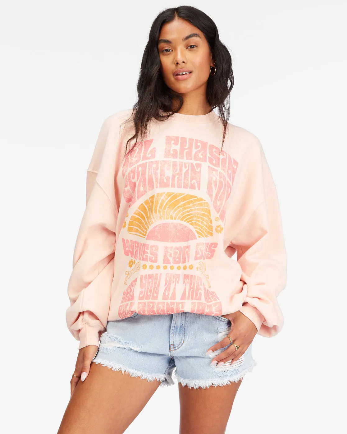 Billabong Ride In Sweatshirt-Lifes A Peach