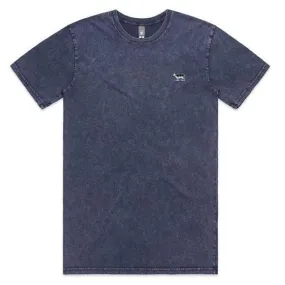 Black Sheep Embroidered Icon Tee Faded Blue Stone Wash