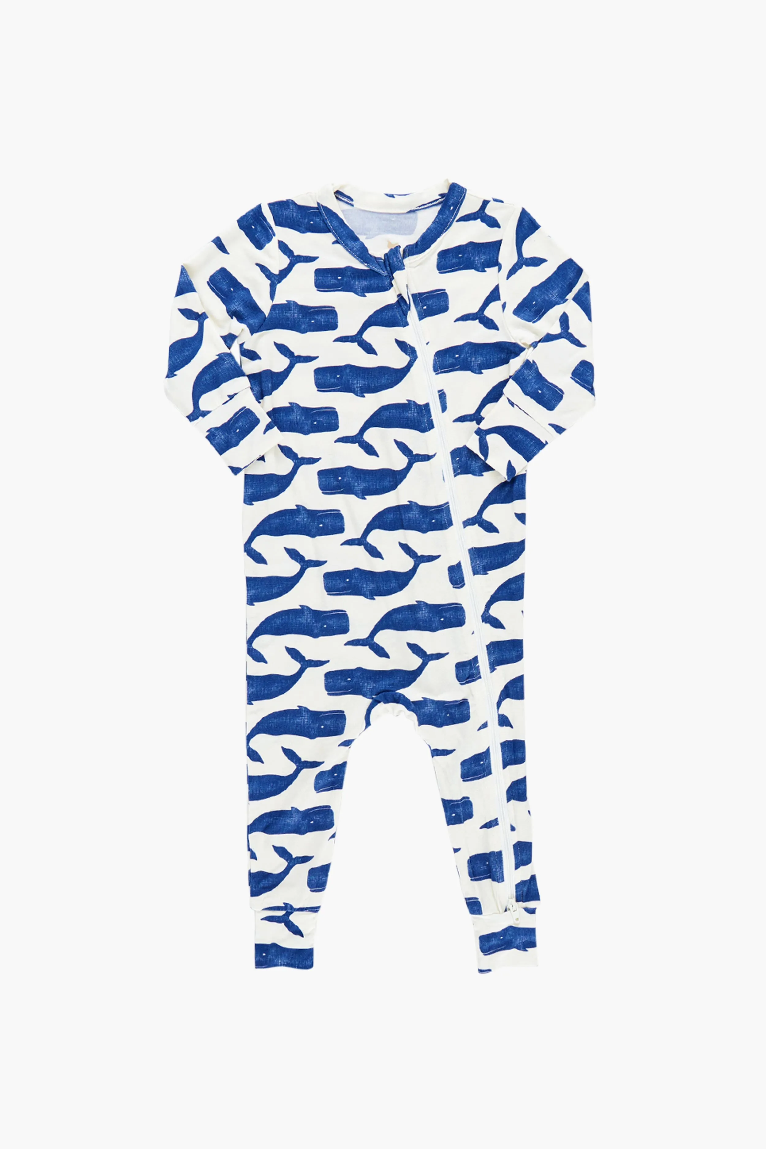 Blue Whales Baby Bamboo Romper