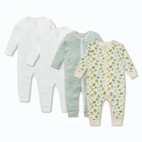 Botanical Clever Zip Romper 4 Pack