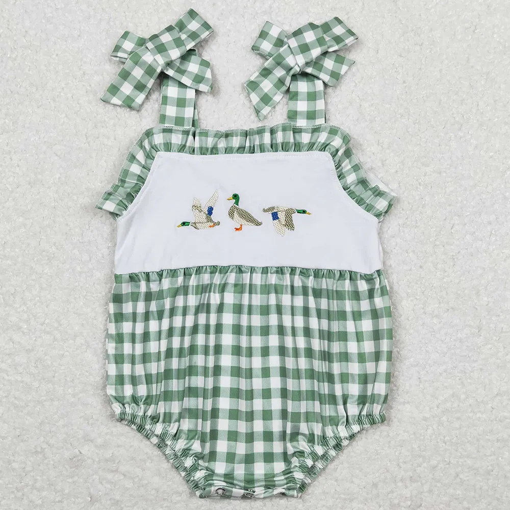 Boutique Baby Girls Rompers Duck Embroidery Summer Rompers SR1065