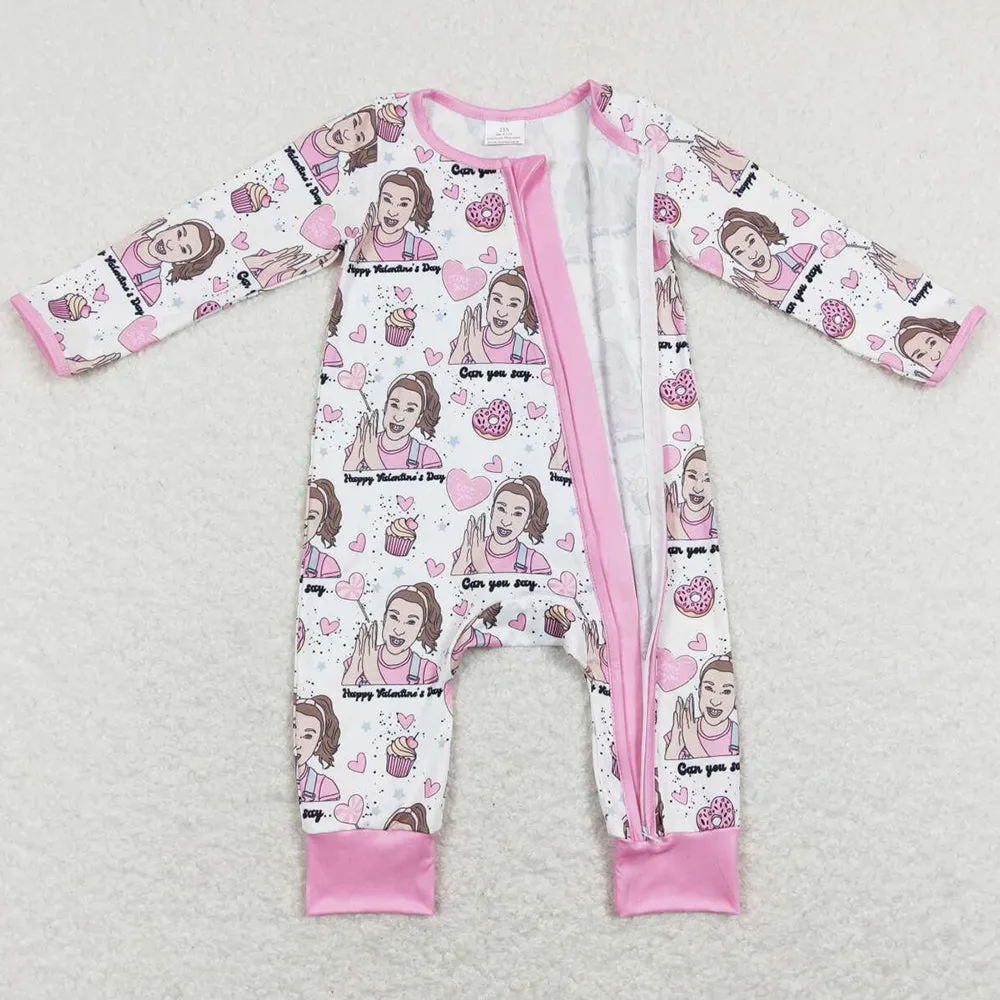 Boutique Baby Girls Rompers Valentines Jumpsuits LR0906