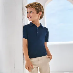 Boys Cotton Knit Polo Shirt