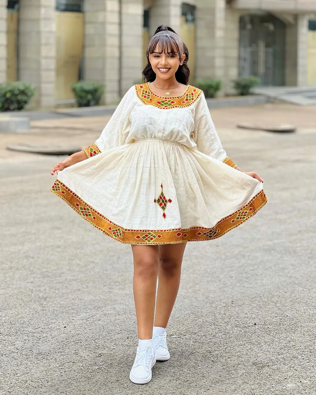 Breezy Habesha Chic: Embracing the Essence of Summer in a Short Ethiopian Kemis