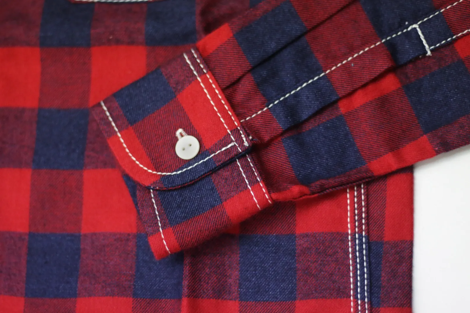 BUFFALO CHECK FLANNEL WORK SHIRT (RED/BLUE)