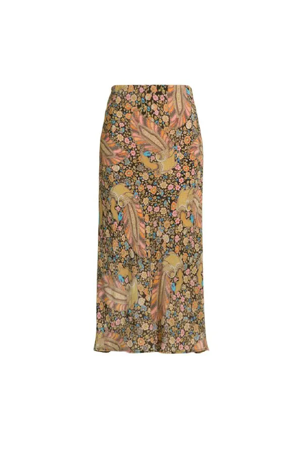 BY TIMO - SATIN MIDI SKIRT FEATHERS WAS $549