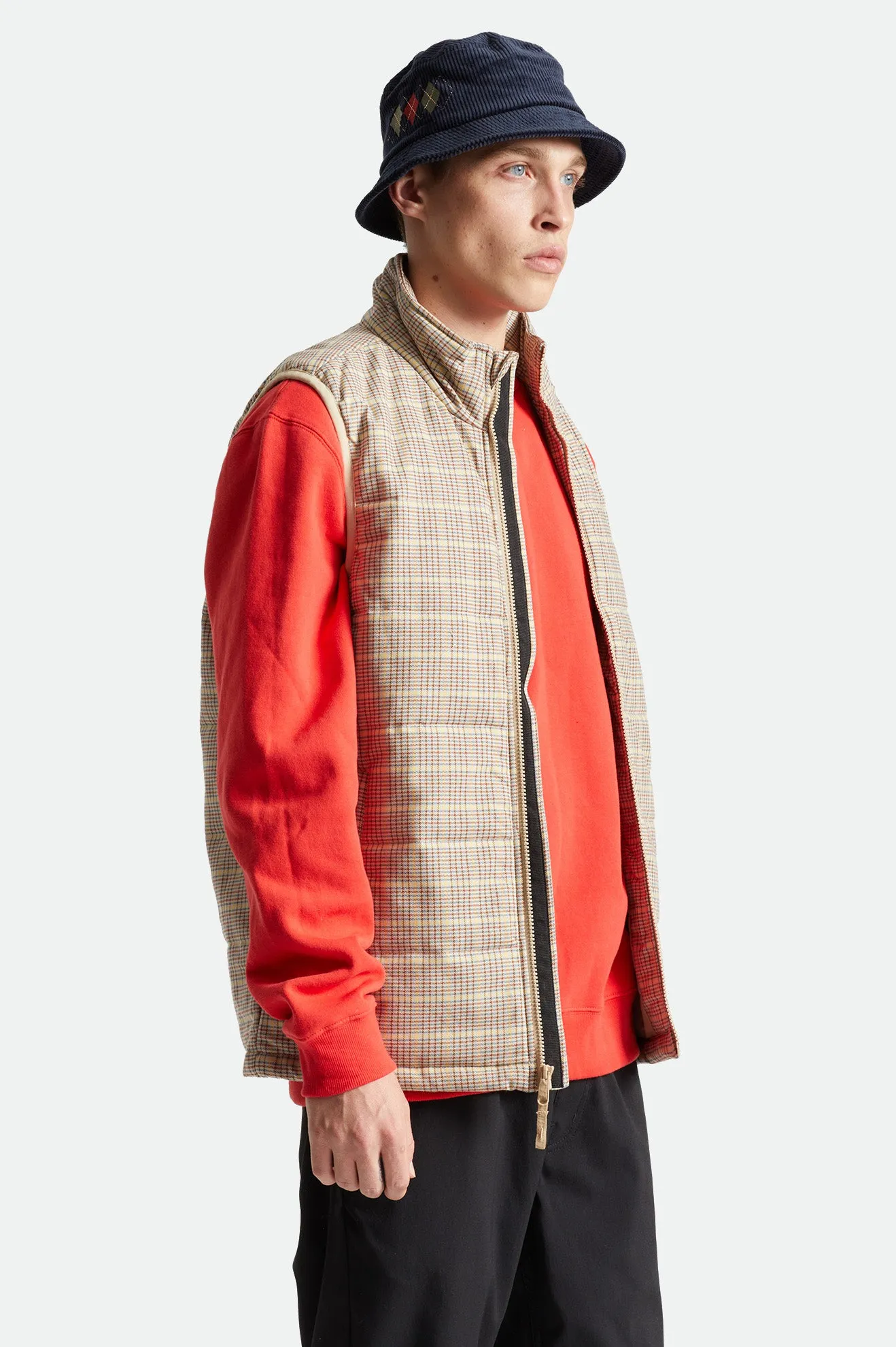 Cass Puffer Vest - Primary Plaid