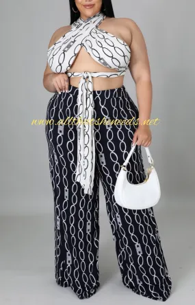 Chain My Heart Plus Size 2 Piece Set