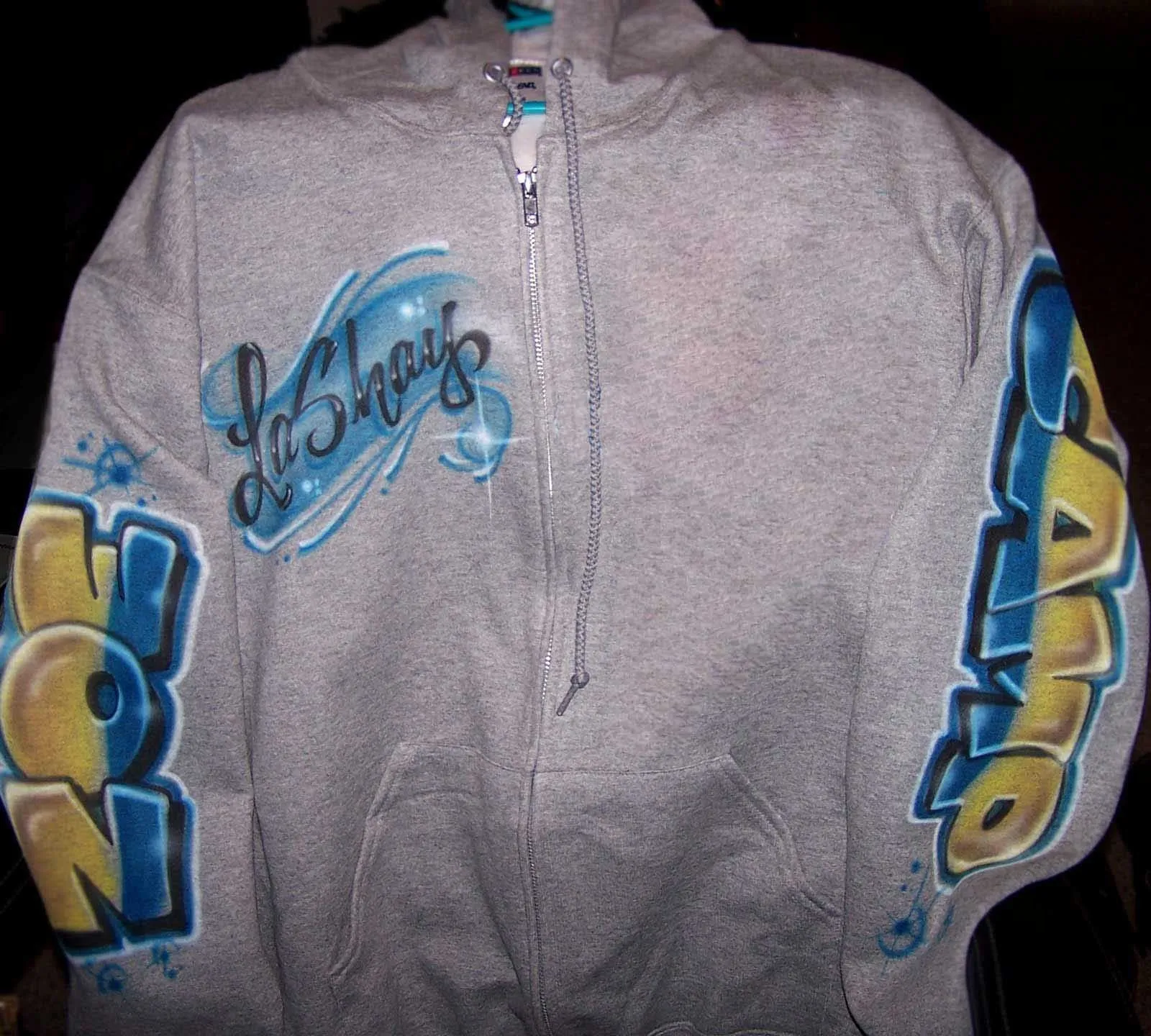 Cheer Mom Airbrushed Sweatshirt with Front Monogram & Name On Sleeve