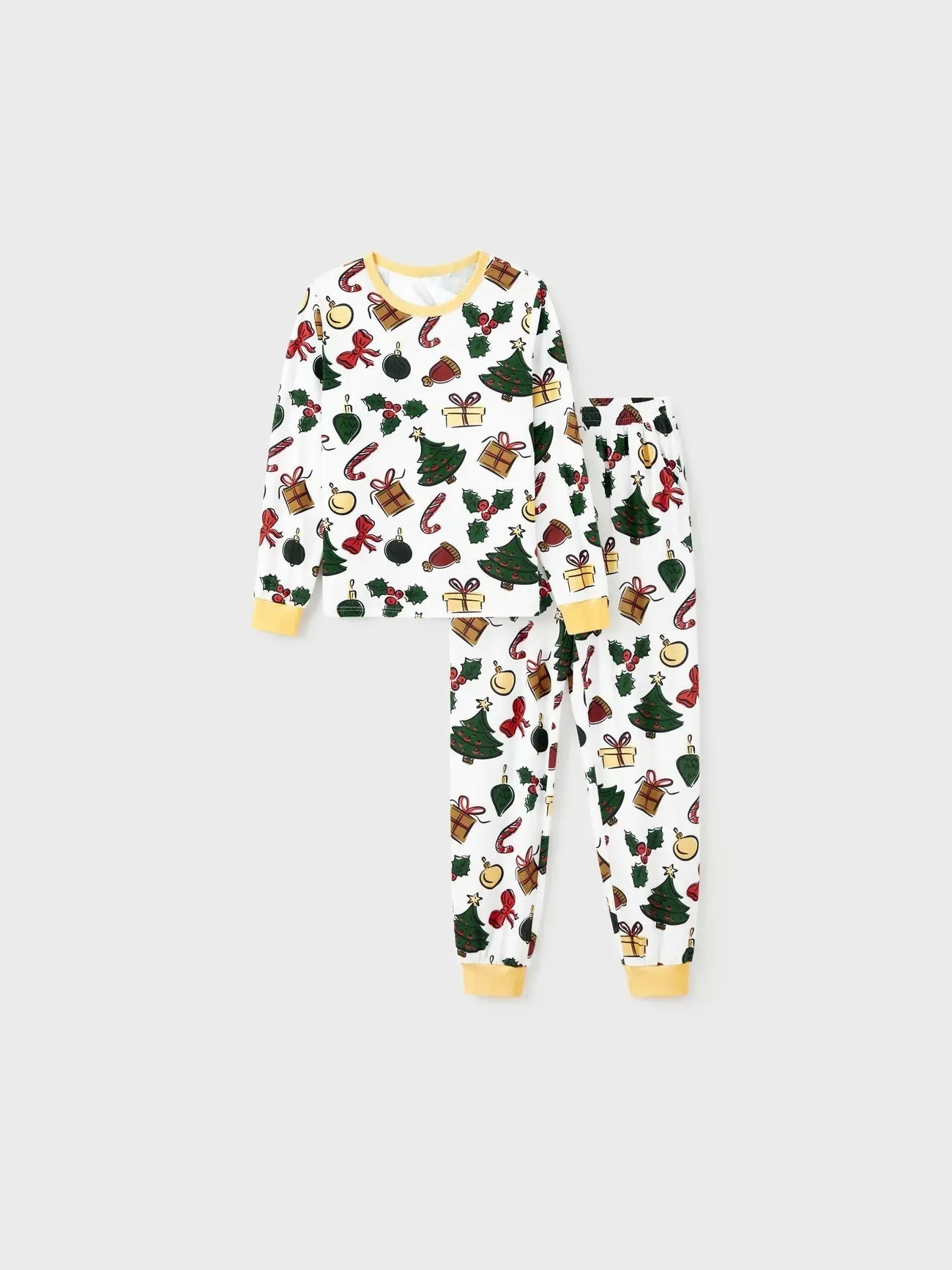 Christmas Tree And Gift Print Family Pajamas Set