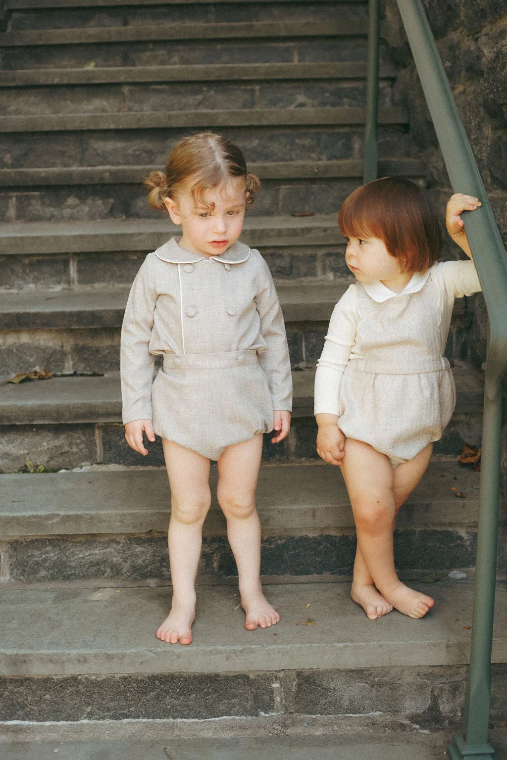 Coco Blanc Light Grey Scalloped Romper