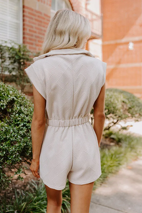 Coffee Run Cutie Romper in Oatmeal