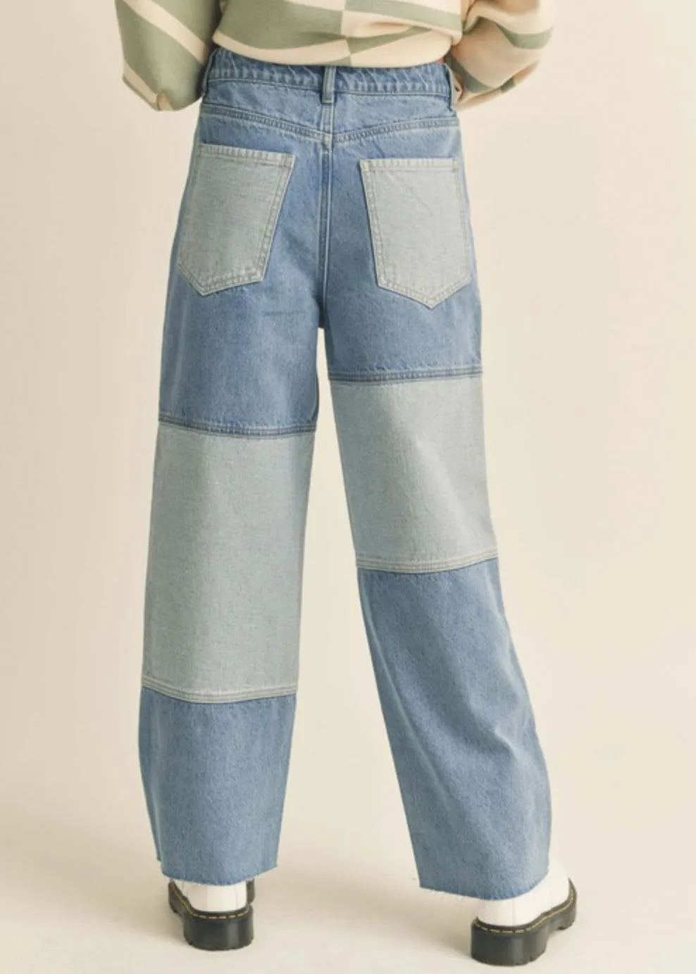 Copenhagen, Womens Jeans, two-tone, High waist, straight leg