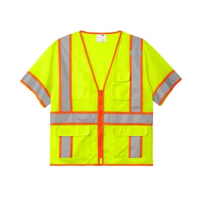 CornerStone® ANSI 107 Class 3 Surveyor Mesh Zippered Two-Tone Short Sleeve Vest