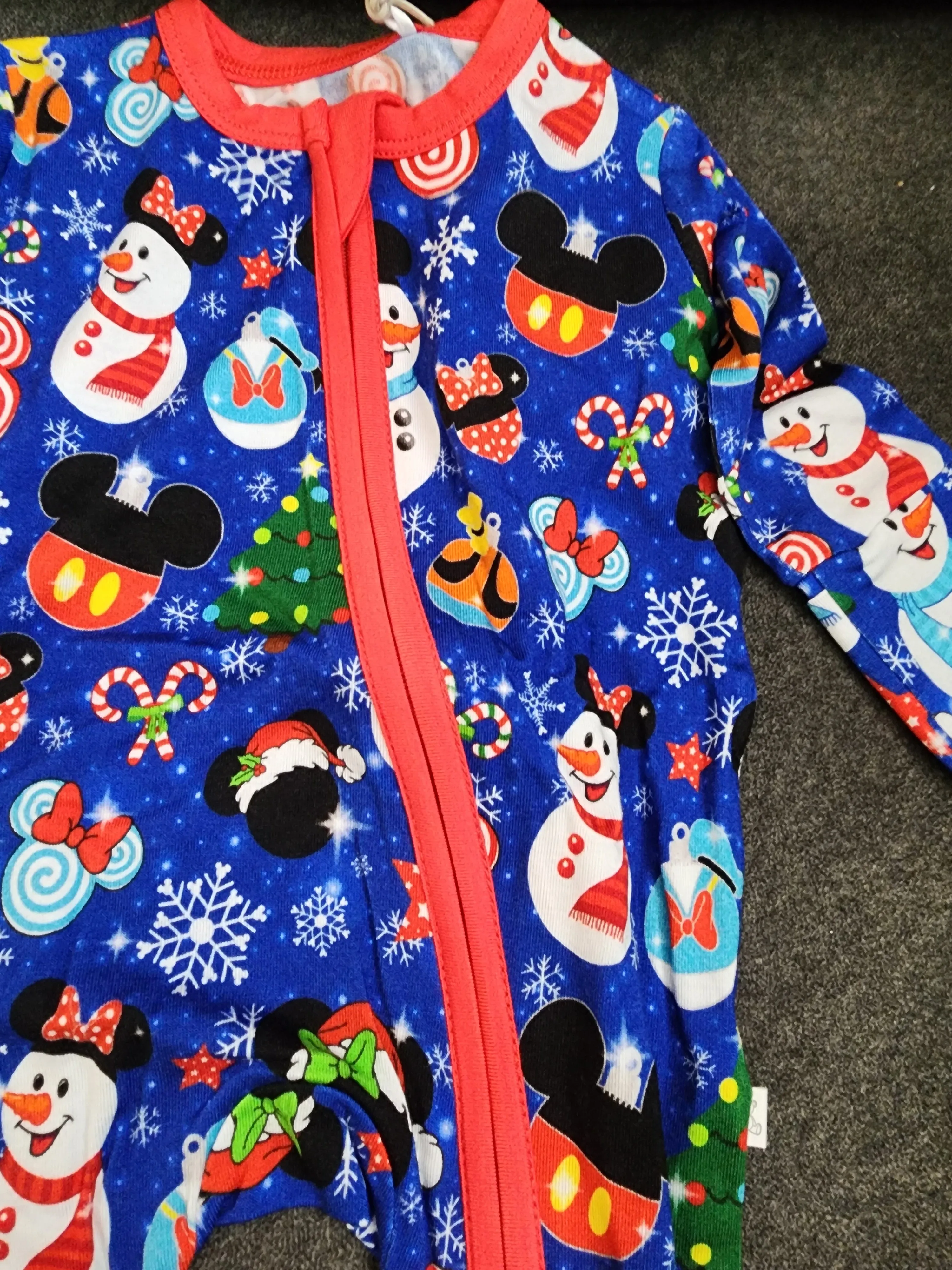 CP Disney Mickey Christmas Zipper Sleeper Footie PJ's