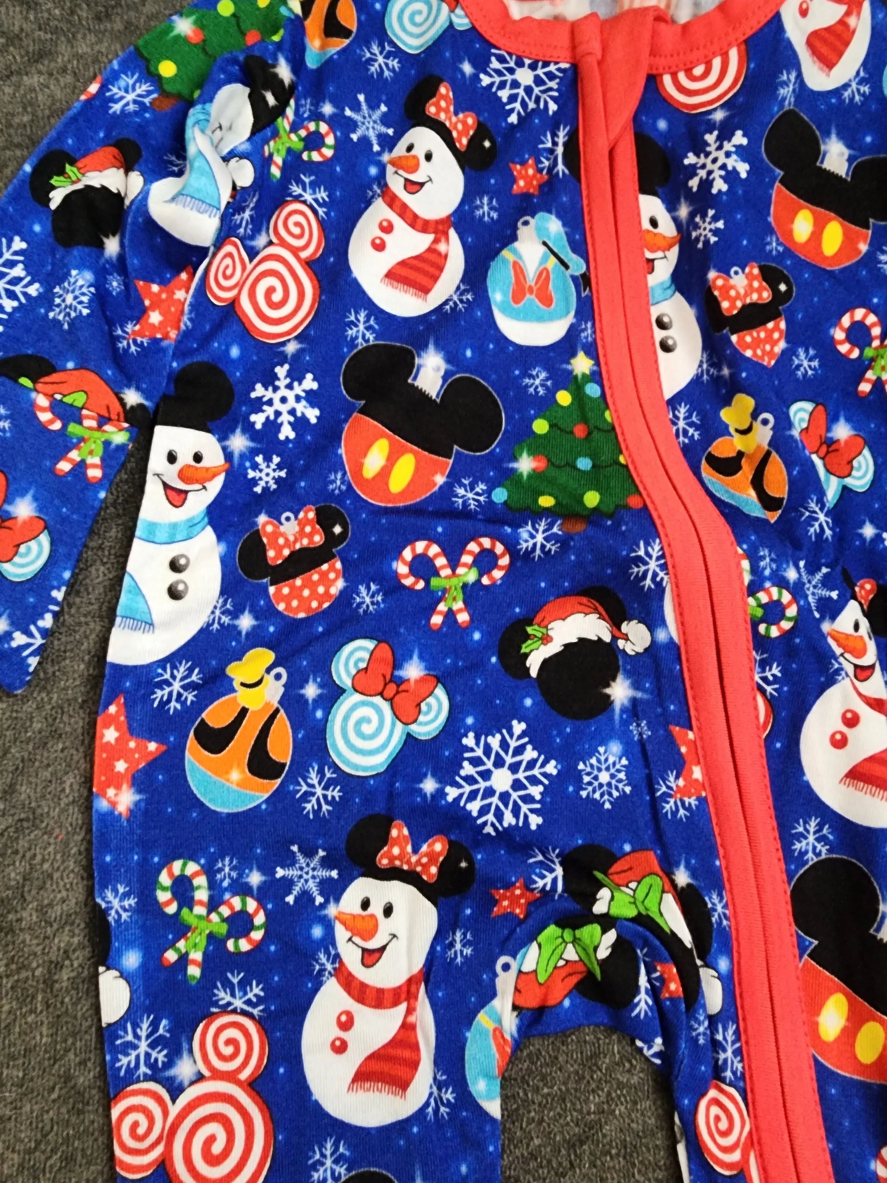 CP Disney Mickey Christmas Zipper Sleeper Footie PJ's