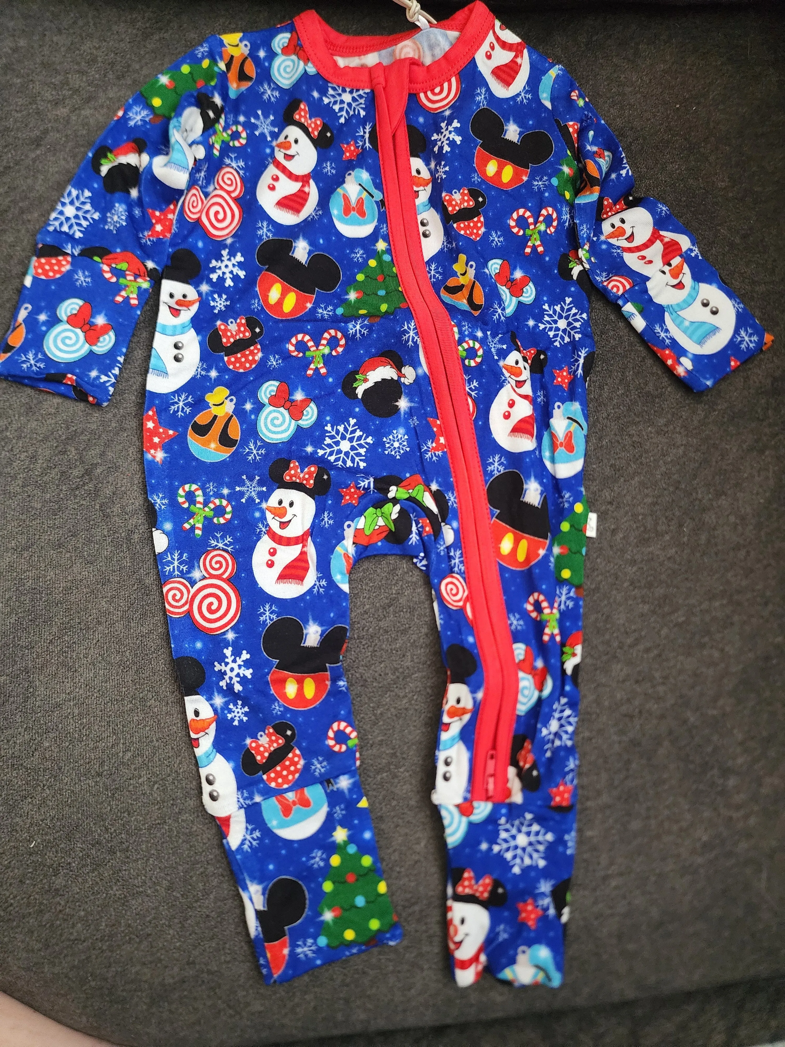 CP Disney Mickey Christmas Zipper Sleeper Footie PJ's