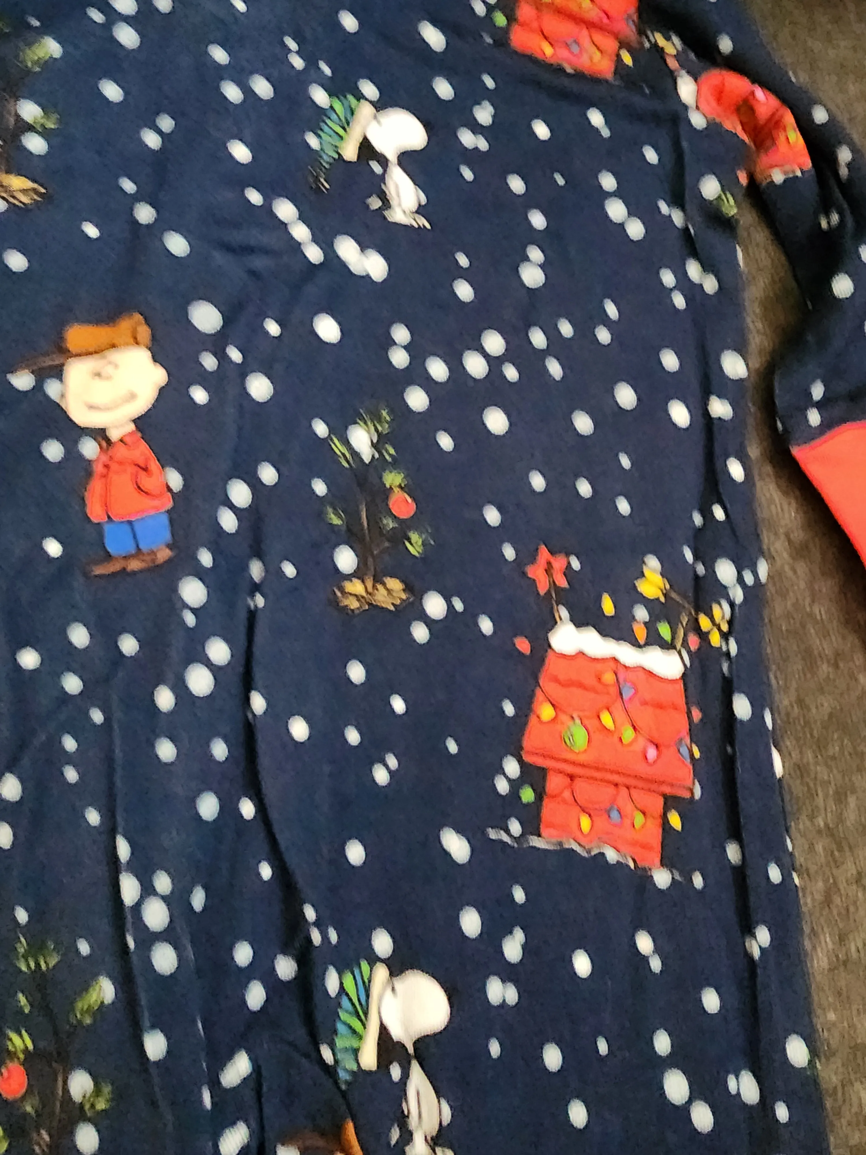 CP Peanuts Charlie Brown Christmas Zipper Footie Sleeper PJ'S