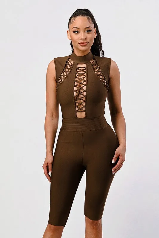 Criss Cross Cic-  Sexy Bandage Romper