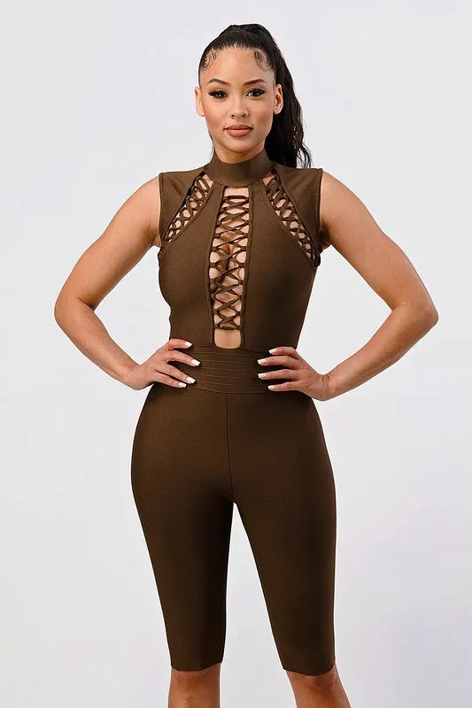 Criss Cross Cic-  Sexy Bandage Romper